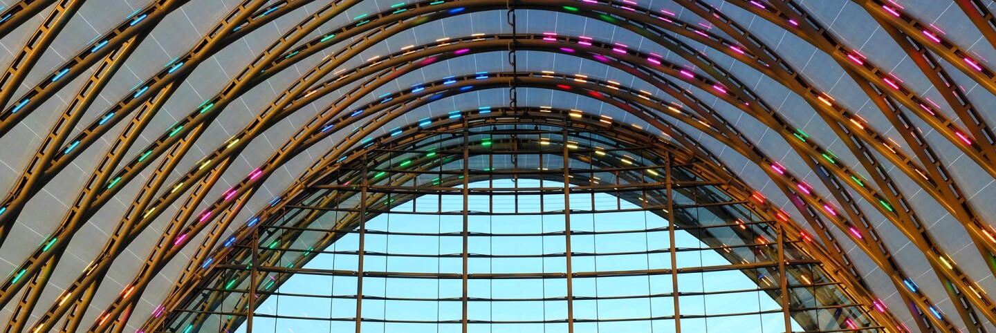 Detail of the Anaheim Regional Transportation Intermodal Center.