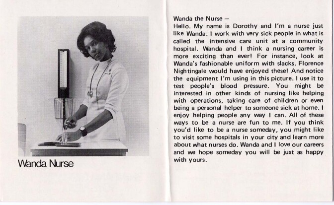 Catalog for the Wanda doll showcasing her career as a nurse | Courtesy of Billie Green