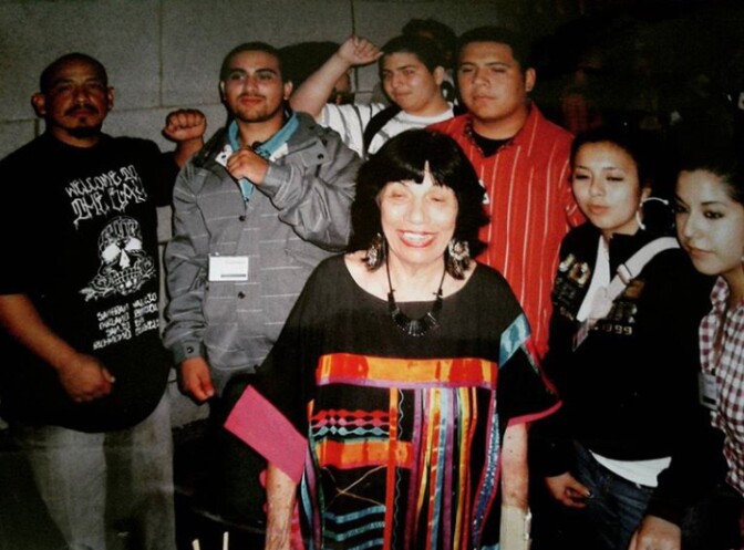 Betita Martinez with Bay area youth leaders | Courtesy of Nancy Hernandez