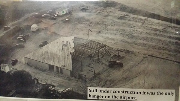Building the first hangar at the former El Monte Airport. | Photo by Apolonio Morales.