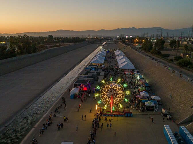 The SELA Arts Festival in July 2019 was held inside L.A. River bed. | L.A. County Public Works
