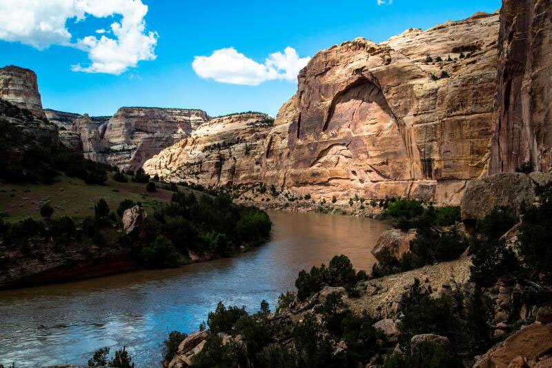 Dinosaur National Monument - downstream view of Outlaw Park