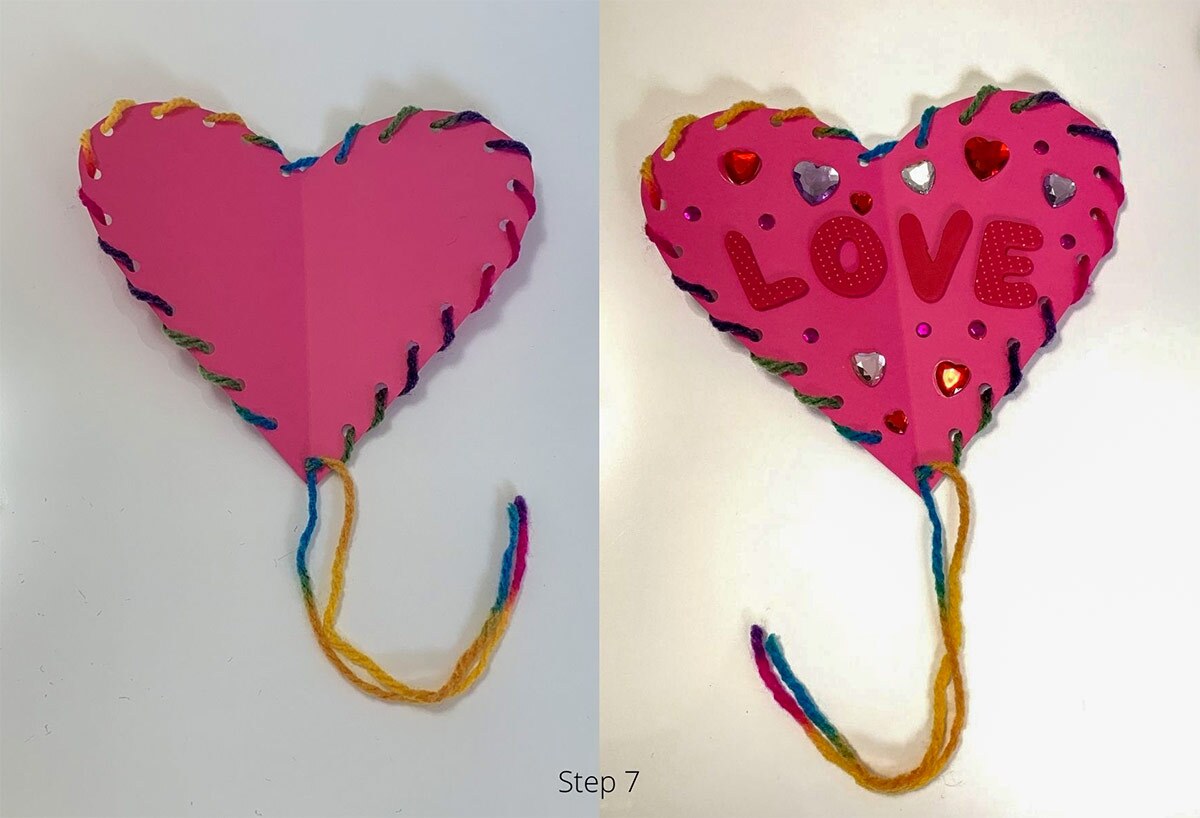 a pink paper craft in the shape of a heart