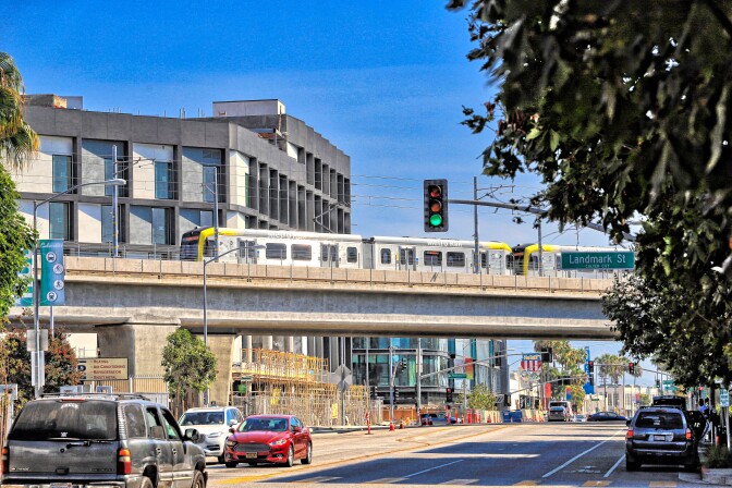 Los Angeles Metro E Line (Expo) train during COVID-19 Era