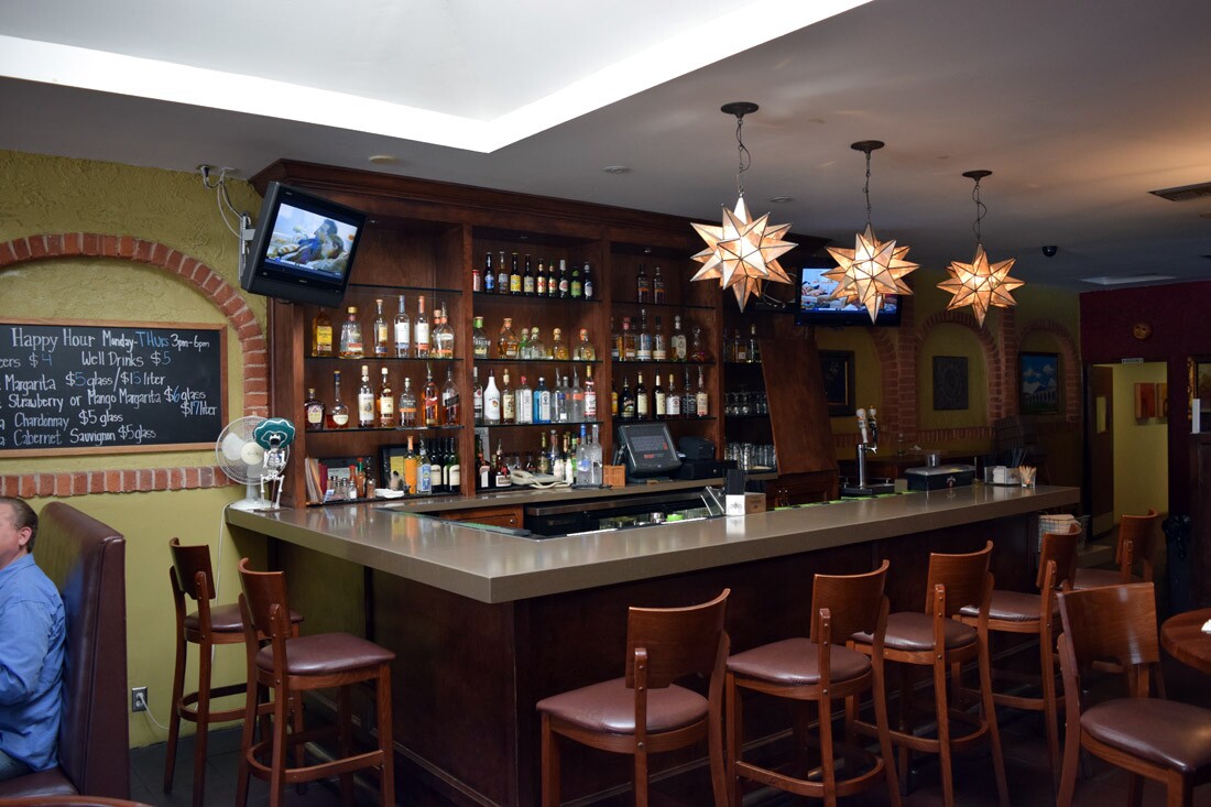 The bar at El Arco Iris