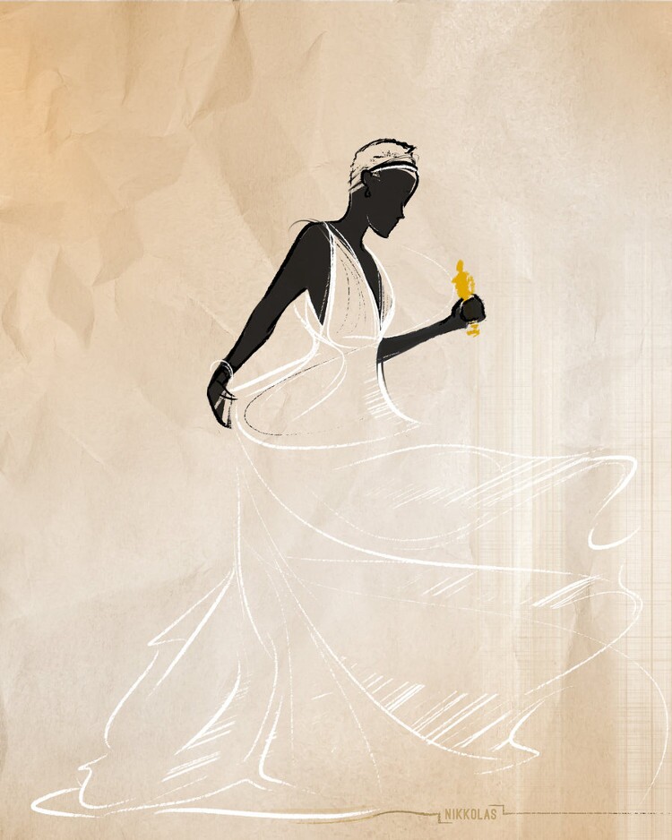Academy Award winner Lupita Nyong'o is depicted as Cinderella in this illustration by Nikkolas Smith.