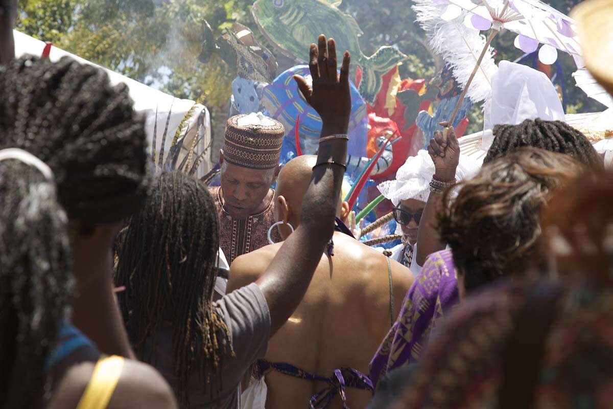 A crowd at the 2017 edition of the Day of the Ancestors: Festival of Masks. | Photo by Sahra Sulaiman, Courtesy of LA Commons