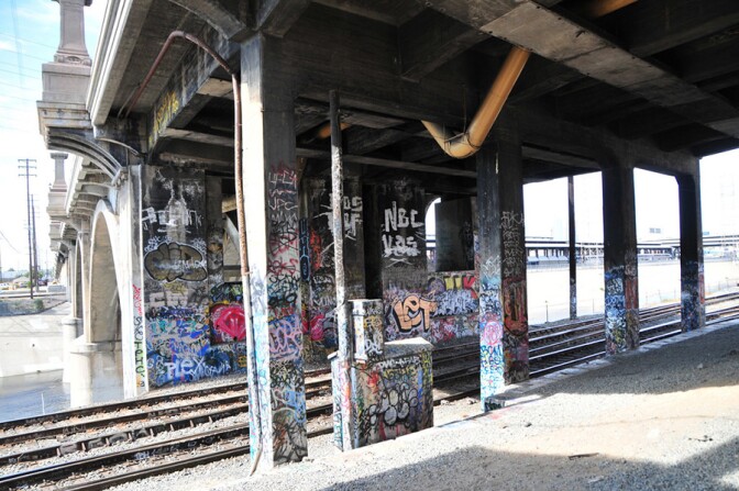 graffiti along the river