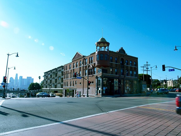 Boyle Heights Hotel with downtown | Photo: Courtesy of Abe Flores.