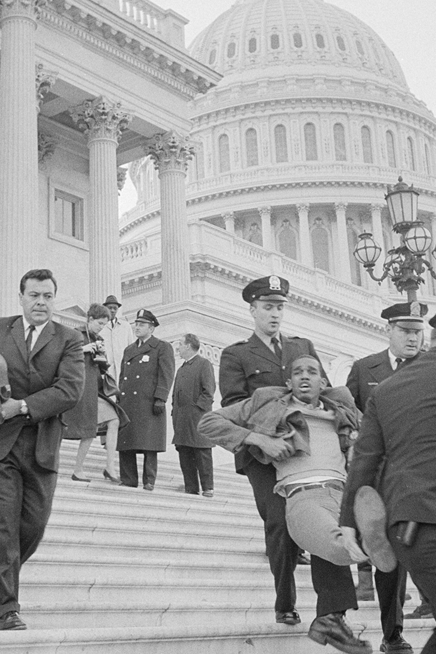 A group of civil rights demonstrators staging a sit-in at the U.S. Capitol on March 15, 1965 featured in POWER & HEALTH. | Courtesy of Warren K. Leffler