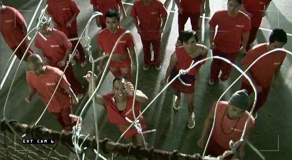 Prison yard dance.