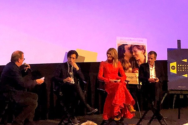 KCET Cinema Series host Pete Hammond converse’s with director Noah Baumbach, Laura Dern, and producer David Heyman.