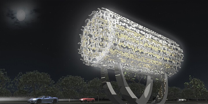 Rendering of the Freedom Sculpture | Courtesy of Farhang Foundation