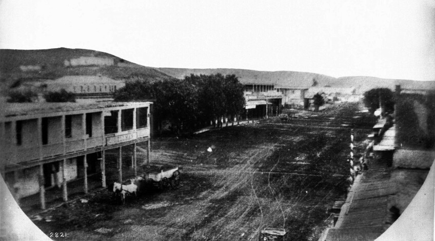 Junction of Main Street, Spring Street, and Temple Street, ca.1863