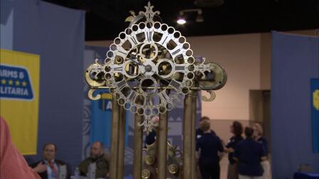 Appraisal: James Cohen Brass Skeleton Clock, ca. 1865