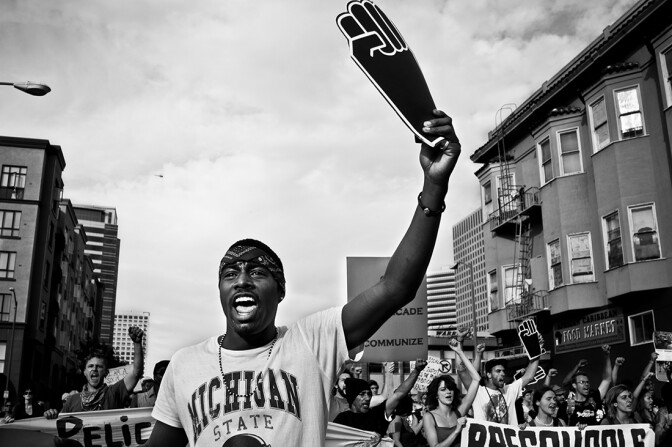 Oakland native Prince and other protesters demonstrating for Occupy Oakland in 2011. | Glenn Halog/Flickr/Creative Commons