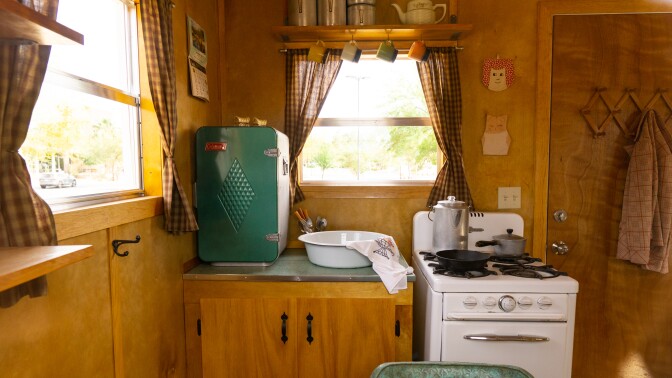 Kim Stringfellow's Jackrabbit Homestead created for Desert X 2021 is a 122-square-foot cabin