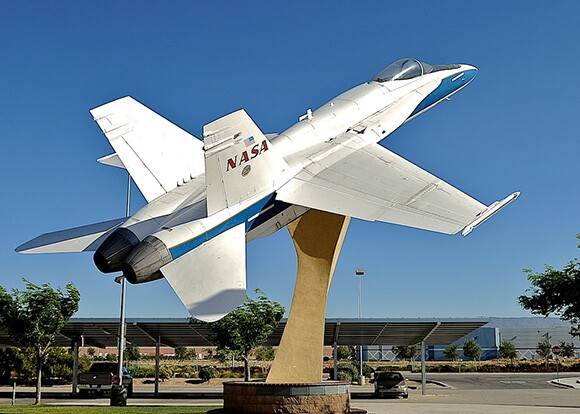 F-18 outside of JetHawk Stadium | Charles Hood
