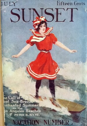 The Girl in the Surf, cover design by J.A. Cahill, July 1911