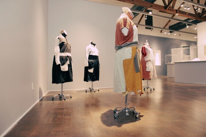 Frau Fiber’s Uniforms. Social Fabric exhibition | Craft and Folk Art Museum, 2013