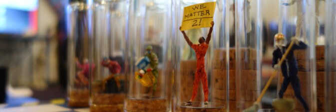 The side of the frontline workers in Barrios' chess set. | Courtesy of Lyndon Barrois Sr.