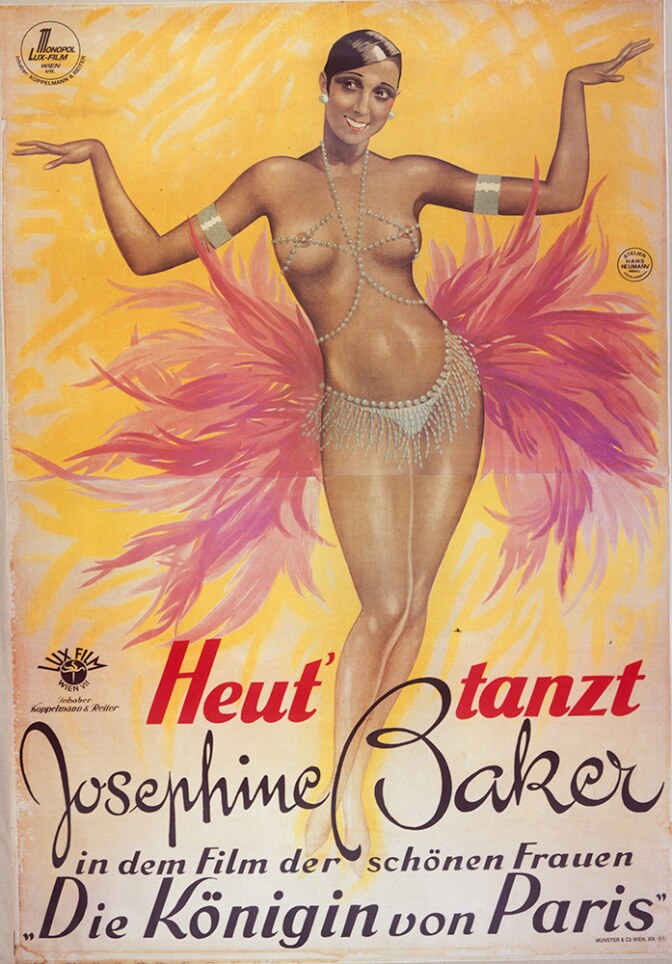 Austrian film poster for the German film "Heut Tanzt Die Frauen von Folies Bergères," 1927, 70 x 90” | From the Separate Cinema Archive; courtesy of the Lucas Museum of Narrative Art