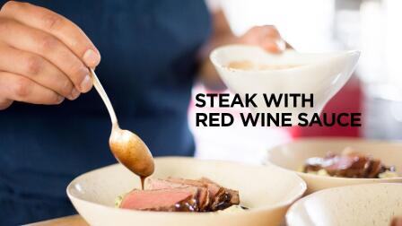 Steak with Red Wine Sauce