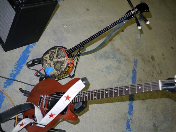 Okinawan musical instrument and banjo-like ''Sanshin'' is part of the instrument set of Bitter Party | Photo: George Villanueva