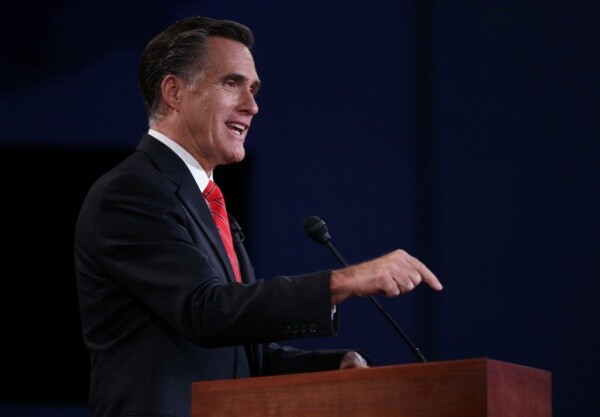 Republican presidential candidate Mitt Romney speaks during the Presidential Debate at the University of Denver on October 3, 2012 in Denver, Colorado. | Photo by Chip Somodevilla/Getty Images