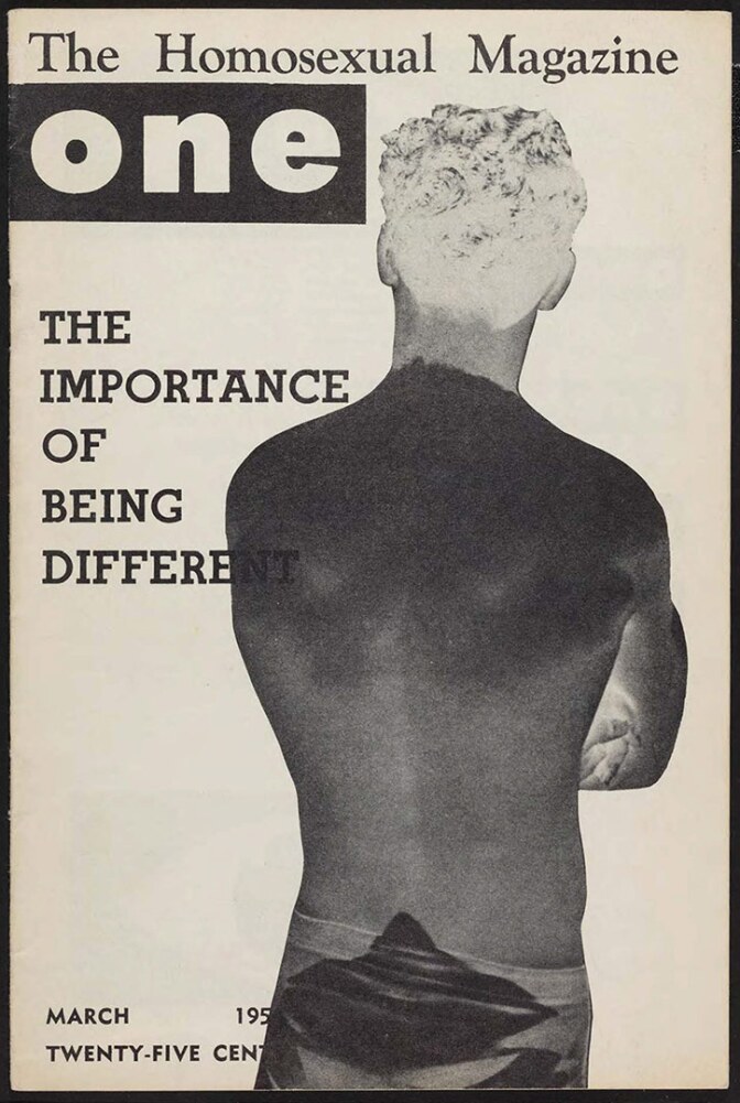 ONE magazine, volume 2, number 3 (1954 March). | Carl Shaffritz, cover, ONE National Gay and Lesbian Archives, USC Libraries