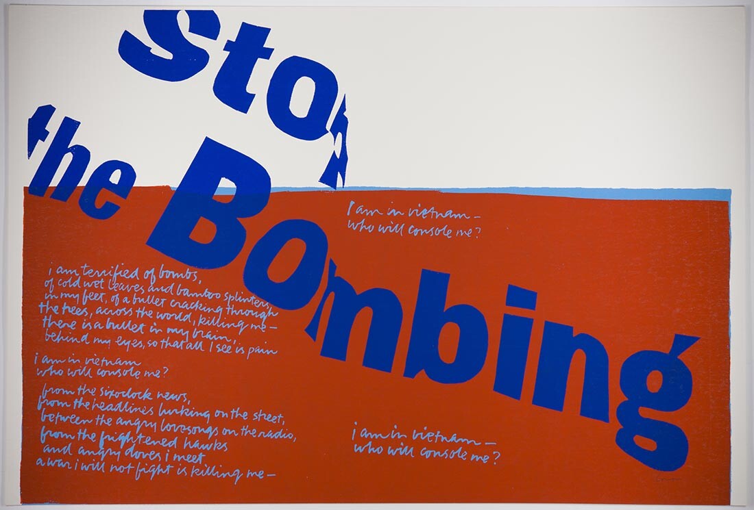 stop the bombing, 1967 | Collection UCLA Grunwald Center for the Graphic Arts, Hammer Museum. Corita Kent Bequest.