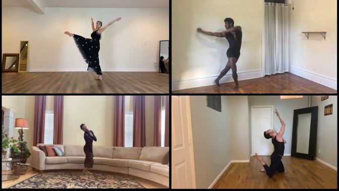 Pictured clockwise (from upper left): Xin Ying, Lloyd Knight, Lorenzo Pagano, Leslie Andrea Williams. | Courtesy of Martha Graham Resources, a division of the Martha Graham Center of Contemporary Dance, Inc.
