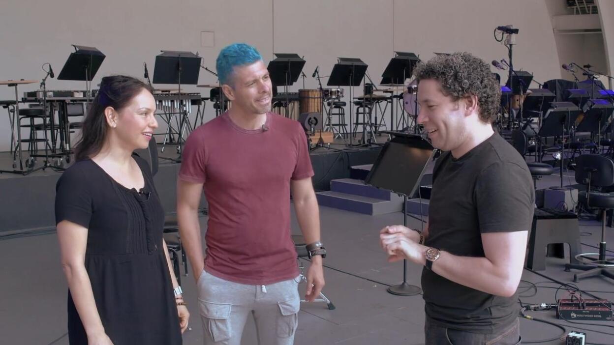 Rodrigo y Gabriela and Gustavo Dudamel in conversation | Still from "In Concert at the Hollywood Bowl"