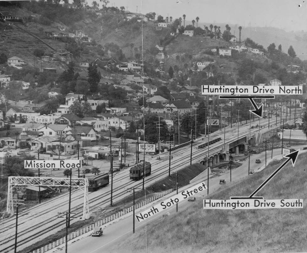 Soto Street Bridge over Mission Road in 1936.