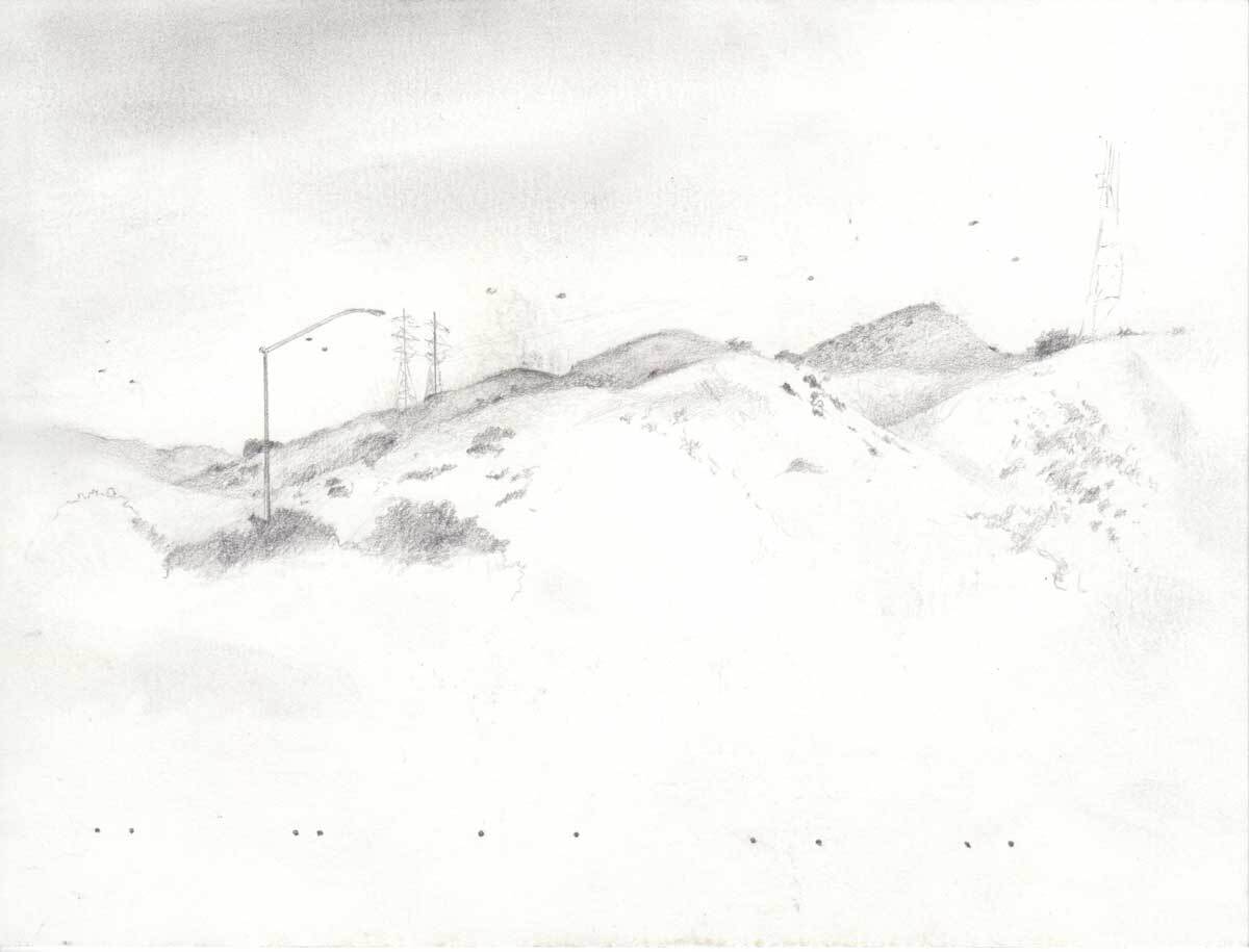 Thomas Zummer's drawing at San Clemente Border Station for "Three Border Ecologies" | Courtesy of Hillary Mushkin