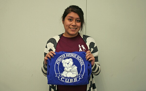 Pamela Gonzalez shares the t-shirt from her elementary school.