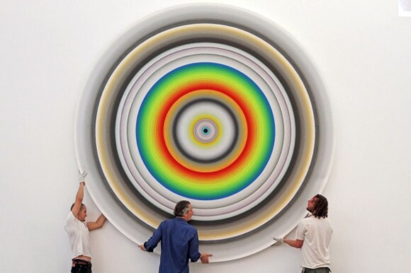 Gary Lang and crew installing at MOAH. | Photo: Eric Minh Swenson.