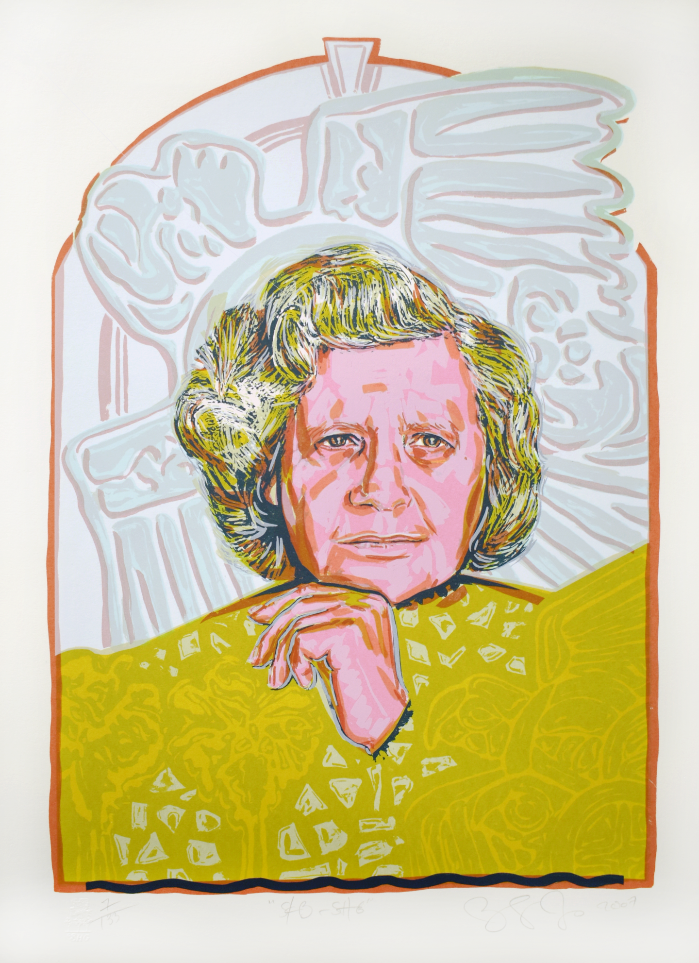A screenprinted poster of Sister Karen Boccalero