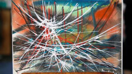 Appraisal:  1959 Jimmy Ernst Watercolor & Gouache Painting