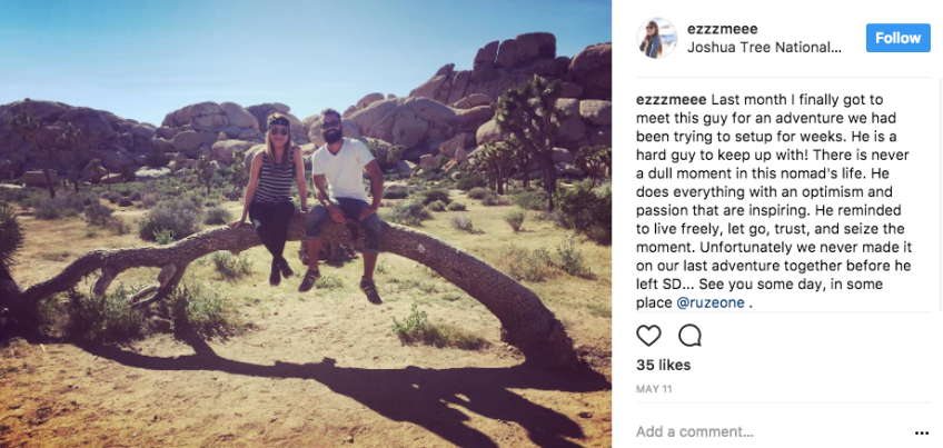 Tourists sit on Joshua tree | Image: via Instagram