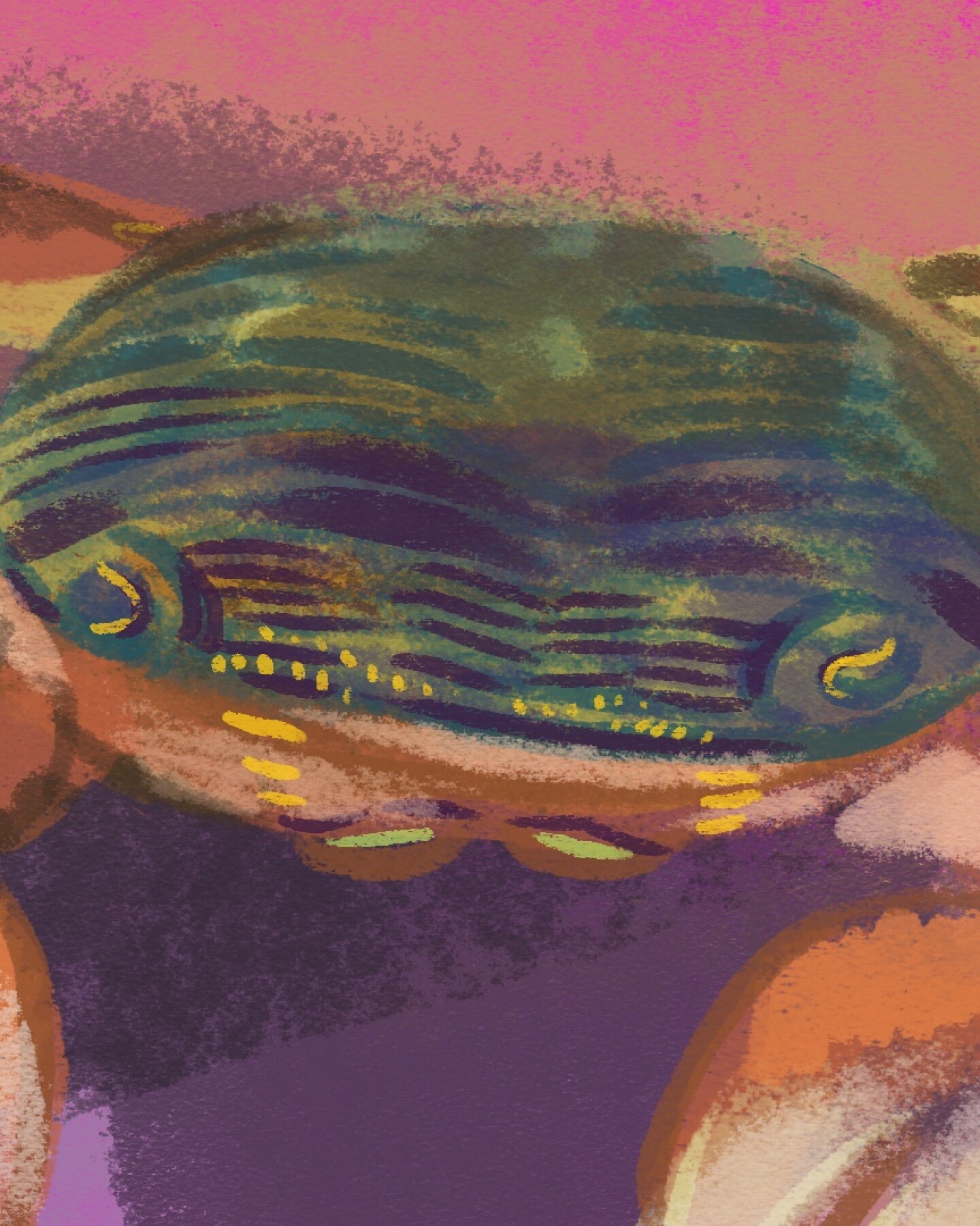 An illustration of a crab
