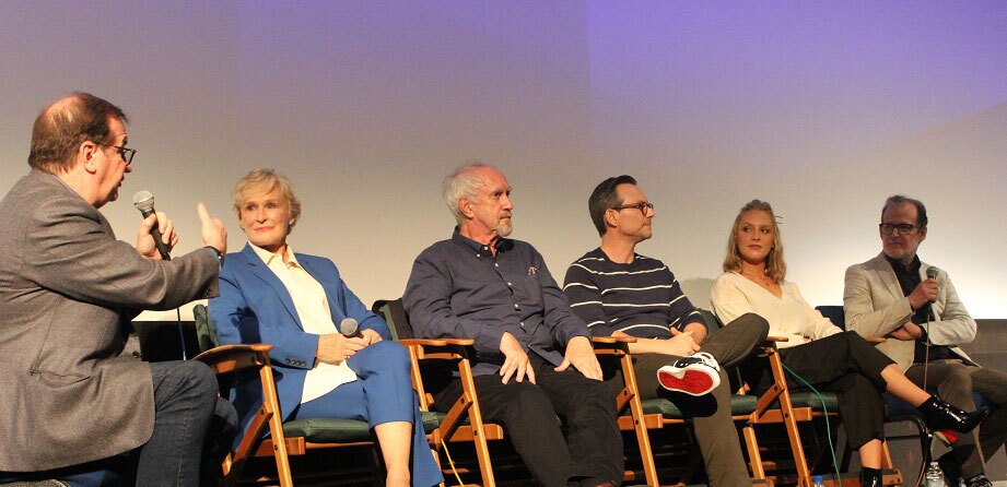 Cinema Series host Pete Hammond with Actors Glenn Close, Jonathan Pryce, Christian Slater, Annie Starke and Director Björn Runge participate in a Q&A after a screening of "The Wife"