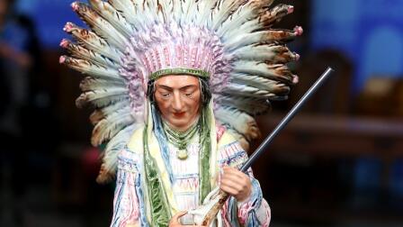 Appraisal: American Indian Majolica Figure, ca. 1890