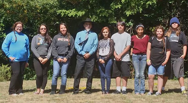 Yurok Youth who produced the video along with Thomas O'Rourk, Yurok Tribe Chairman