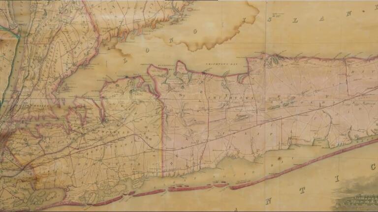 Appraisal: 1844 John Calvin Smith Long Island Wall Map