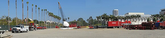 Installation of Michael Heizer's Levitated Mass, behind the scenes. | Photo: Down-town Gal