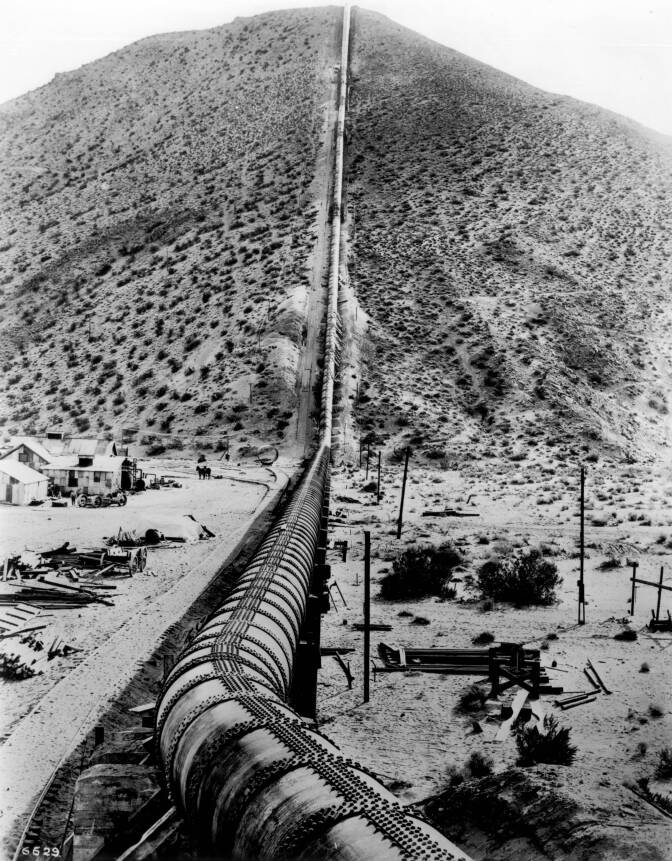 The Jawbone Canyon Siphon, part of the Los Angeles Aqueduct