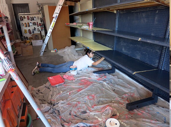 Transforming the interior of Euclid Market.