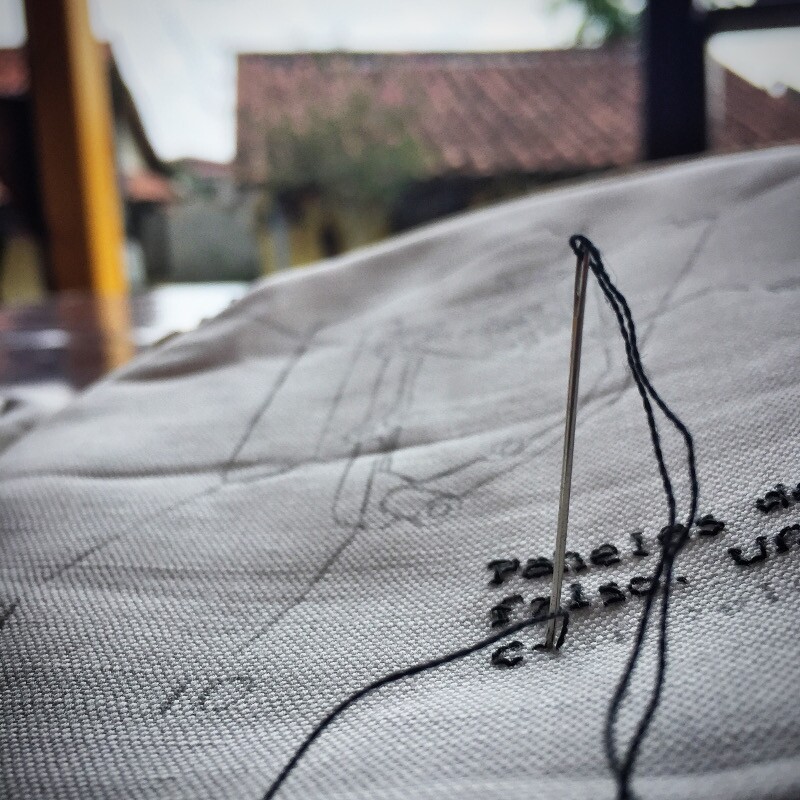 An embroidery in progress. | Photo: Heather Johnson.