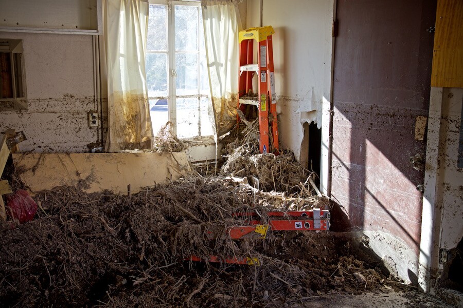 Interior Flood Damage at Scotty's Castle - Death Valley, CA - 2015